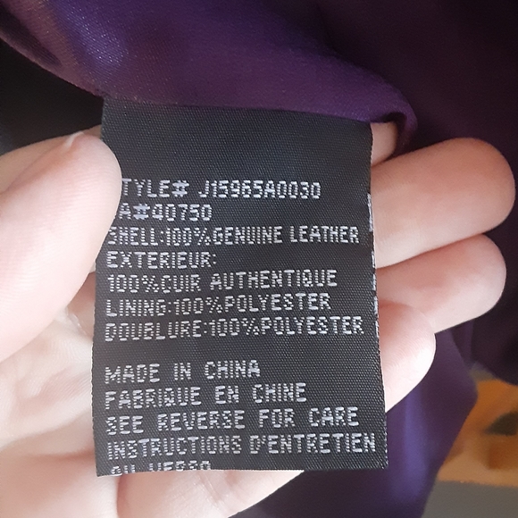 Purple Genuine Leather Jacket- Women's Size M - Picture 9 of 9